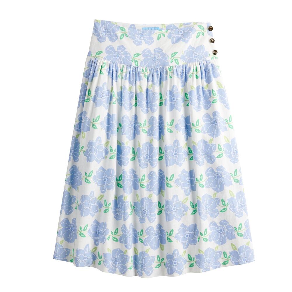 Draper James RSVP Floral Midi Skirt in Linen Blend